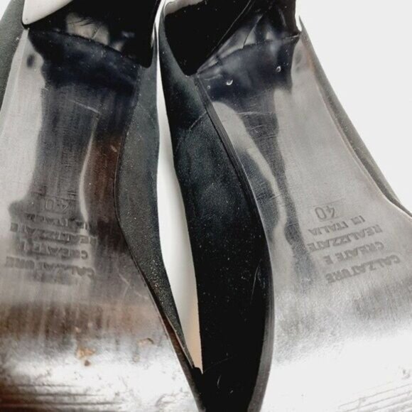 OSVALDO ROSSI Suede & Patent High Heel Pumps Sz 9 US/ Eur 40 Flawed - Picture 13 of 14